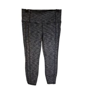 Athleta Women's M Gray Space Dye Cropped Leggings Yoga Gym Activewear